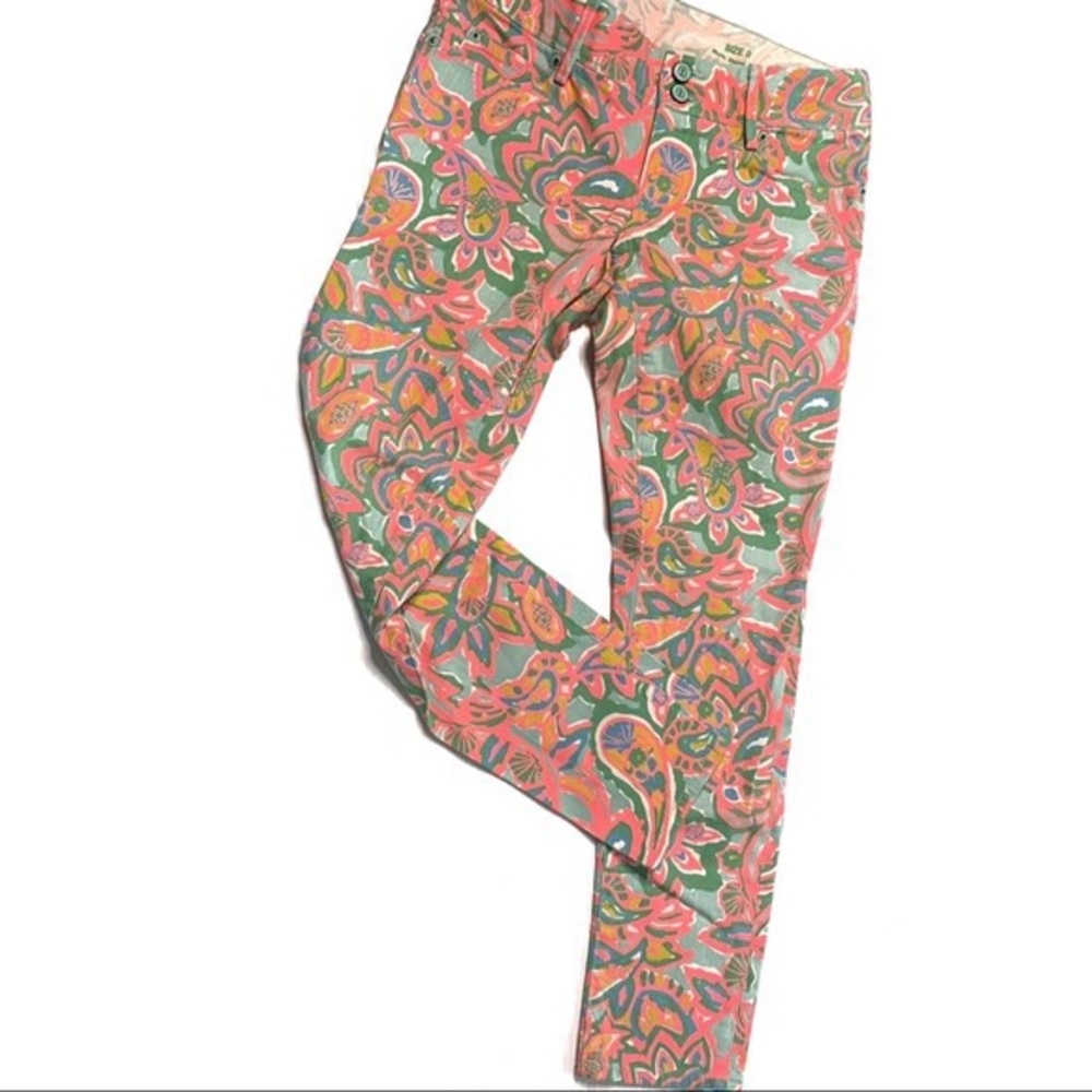 Lilly Pulitzer Make A Splash Worth Skinny Mini Cropped Jeans Size 4
